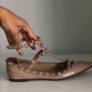 Valentino PATENT ROCKSTUD CAGED BALLET FLAT